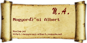 Mogyorósi Albert névjegykártya