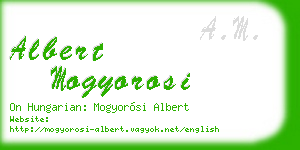 albert mogyorosi business card
