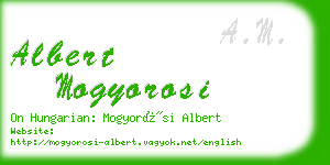 albert mogyorosi business card